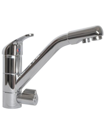 Miscelatore a 3 vie cromato a canna bassa con acque separate